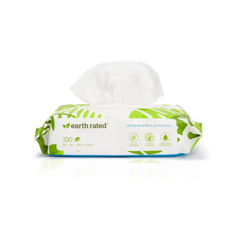 Earth Rated Wipes Unscented 100CT