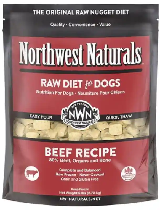 Northwest Naturals Frozen Raw Beef Nuggets 6LB