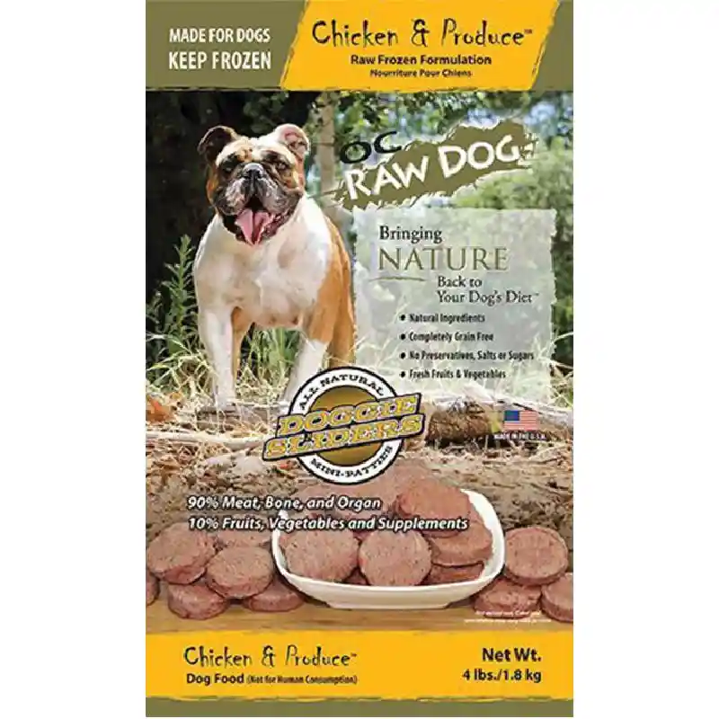 Frozen Raw Chicken & Produce Mini Patties for Dogs 4-lb