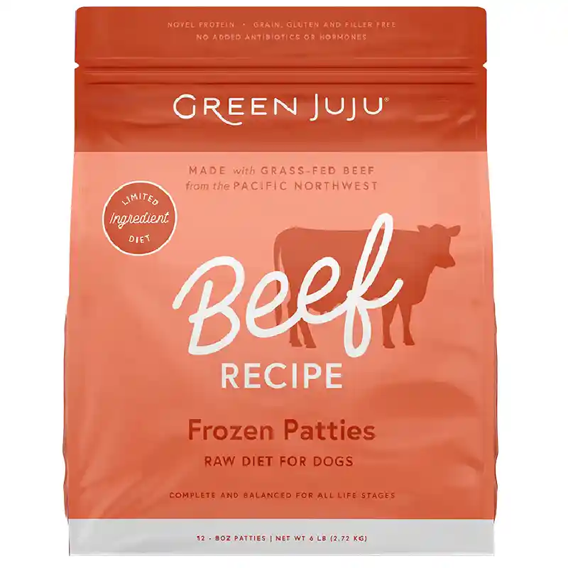 Frozen Raw Beef Recipe Patties for Dogs 6-lb