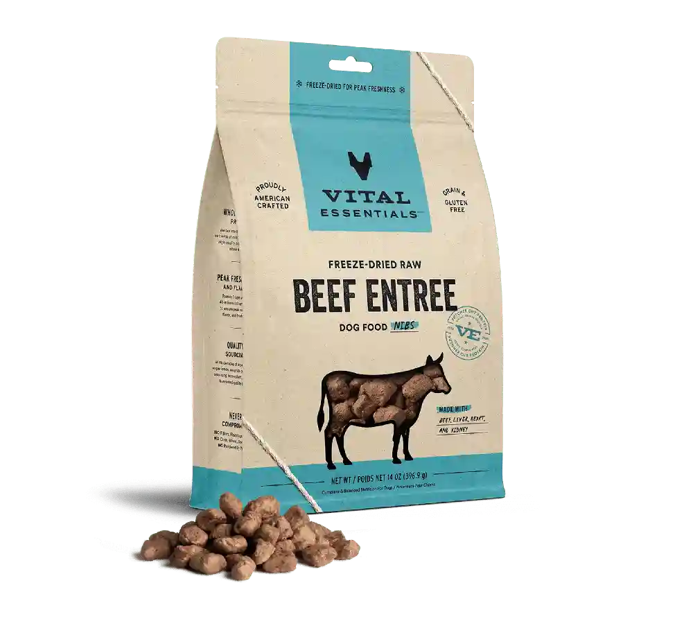Vital Essentials Dog Fd Mini Nibs Beef 14 Oz