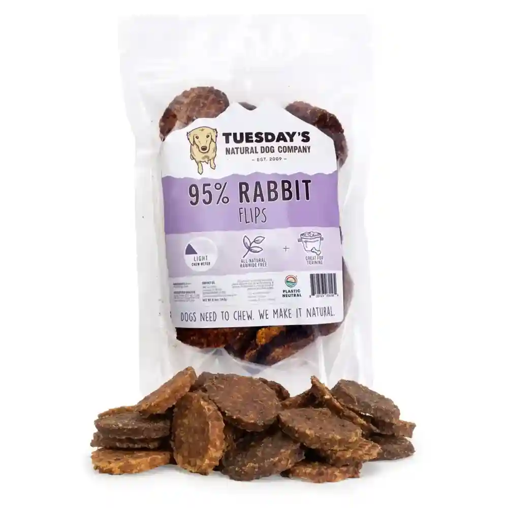 95% Rabbit Flips Dog Treats 8.5-oz