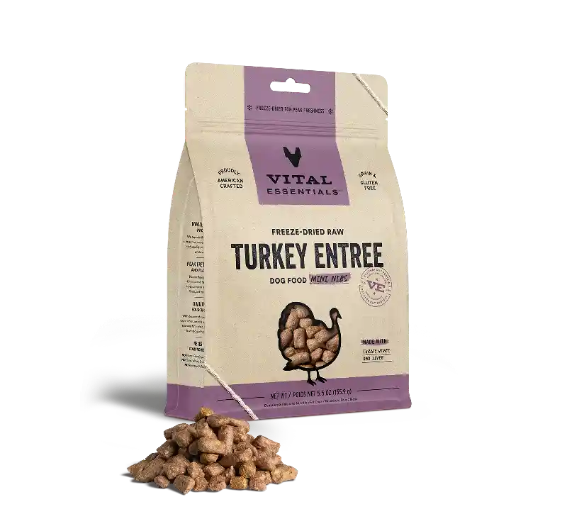 Freeze-dried Raw Turkey Entree Dog Food Mini Nibs - 14oz