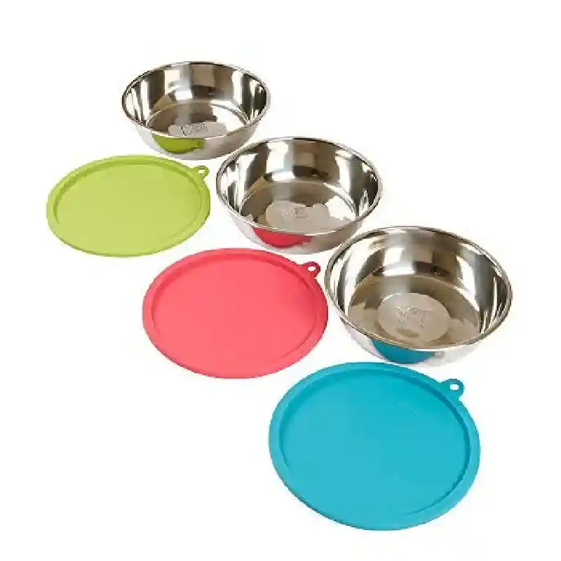 Messy Mutts Raw Bowl & Lid Set 6 Cup 3pk