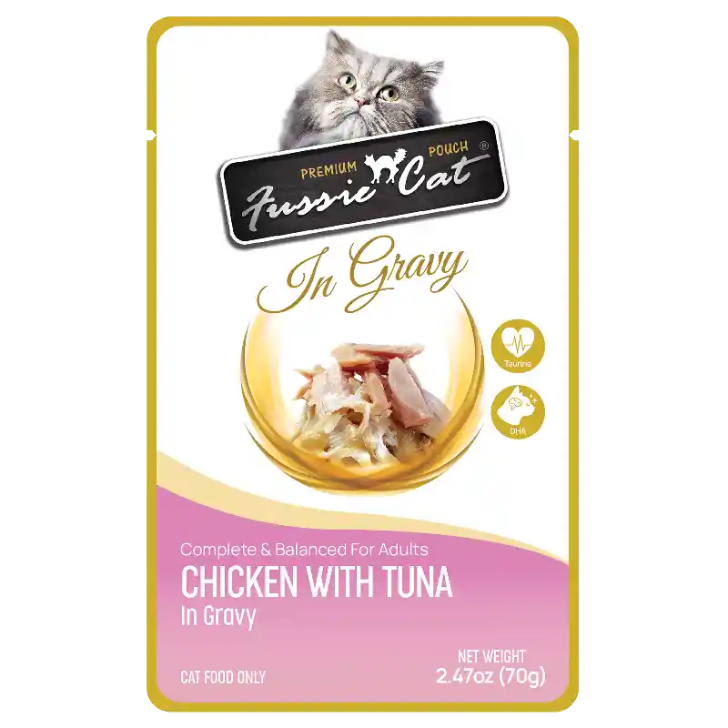 Fussie Cat Premium Pouch Chicken With Tuna In Gravy Case (12-ct)