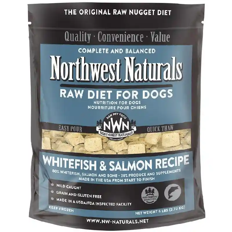 Northwest Naturals Frozen Raw Whitefish & Salmon Nuggets 6LB