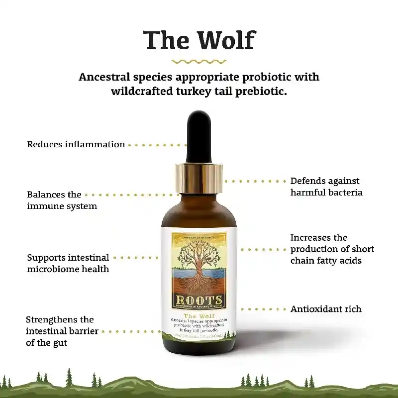 The Wolf Species-Appropriate Probiotic with Wildcrafted Turkey Tail Prebiotic 60mL