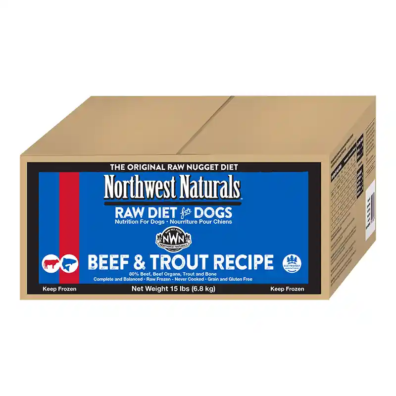 Northwest Naturals Frozen Raw Beef & Trout Nuggets 15LB