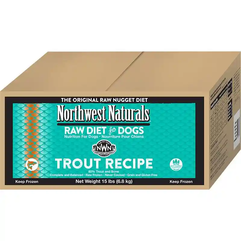 Northwest Nats Frzn Raw Nuggets Trout 15LB
