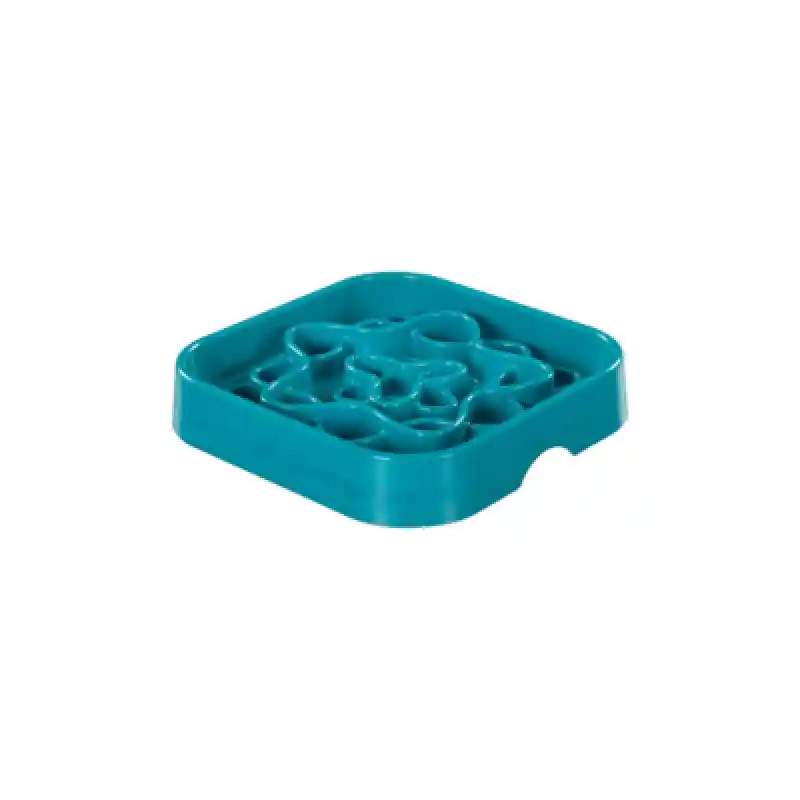 Messy Mutts Slow Feeder Square Blue SM