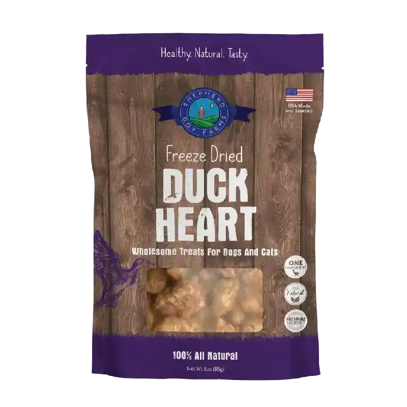 Freeze-Dried Duck Hearts for Dogs and Cats 8oz
