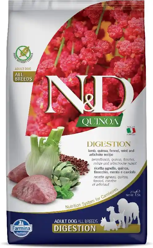 Farmina Nd Quinoa Gf Dog Digestion Lamb 15.4# Med