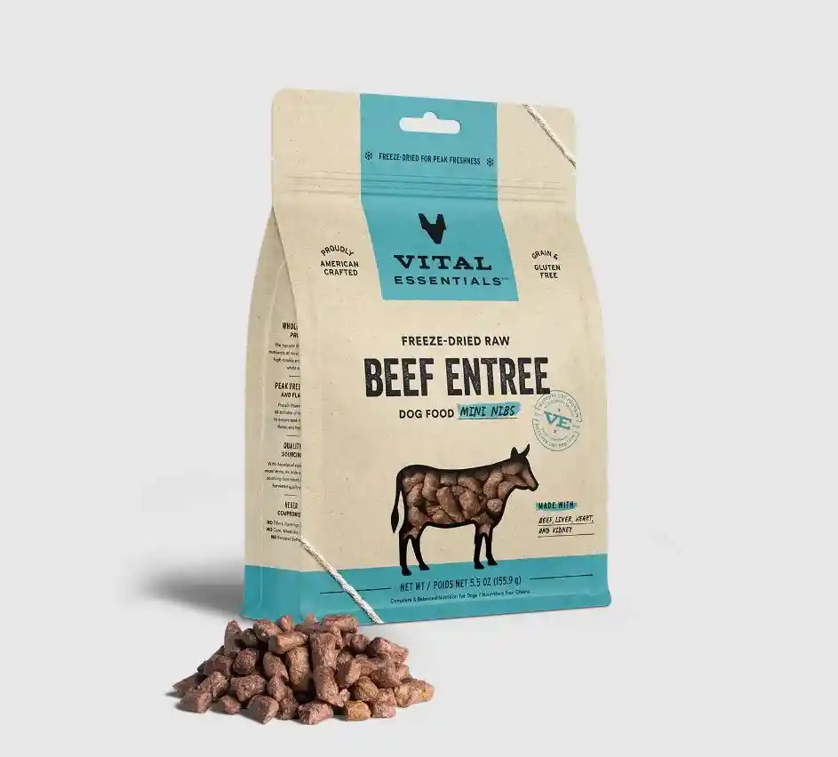 Freeze-dried Raw Beef Entree Dog Food Mini Nibs - 5.5oz