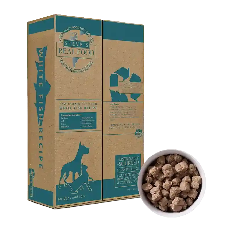 Steve's Dog Raw Frzn White Fish Nuggets 9.75-lb
