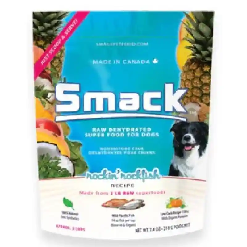 Smack Raw Dehydrated Rockin’ Rockfish Super Food For Dogs 7.4-oz