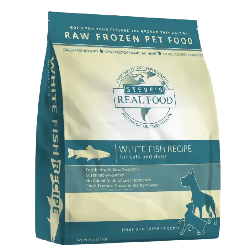 Frozen Raw Whitefish Nuggets for Cats and Dogs 5LB