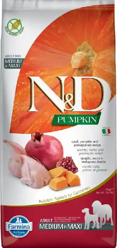 N&D Ppkn Quail & Pomegranate Medium & Maxi Adult Dog Food 26.5LB