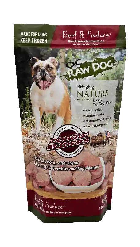 Frozen Raw Beef & Produce Mini Patties for Dogs 4-lb
