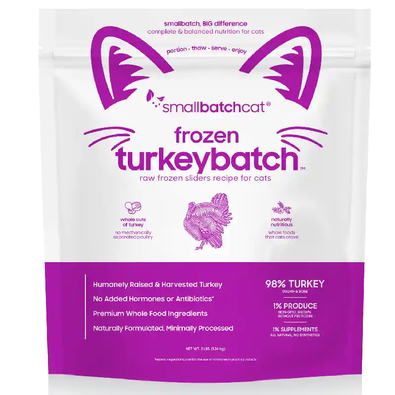 SmallBatch Cat Frozen Raw Turkey Sliders 3-lb