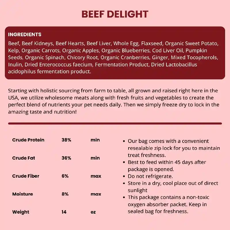 Shepherd Boy Farms Freeze-Dried Raw Beef Recipe for Dogs 14oz