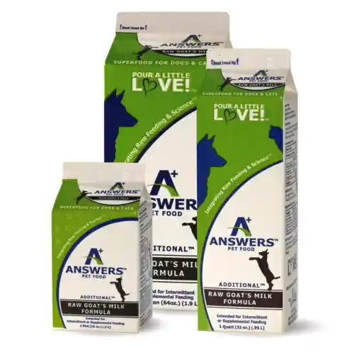 Answers Frozen Power Pours Fermented Raw Goat Milk for Dogs and Cats 16-oz