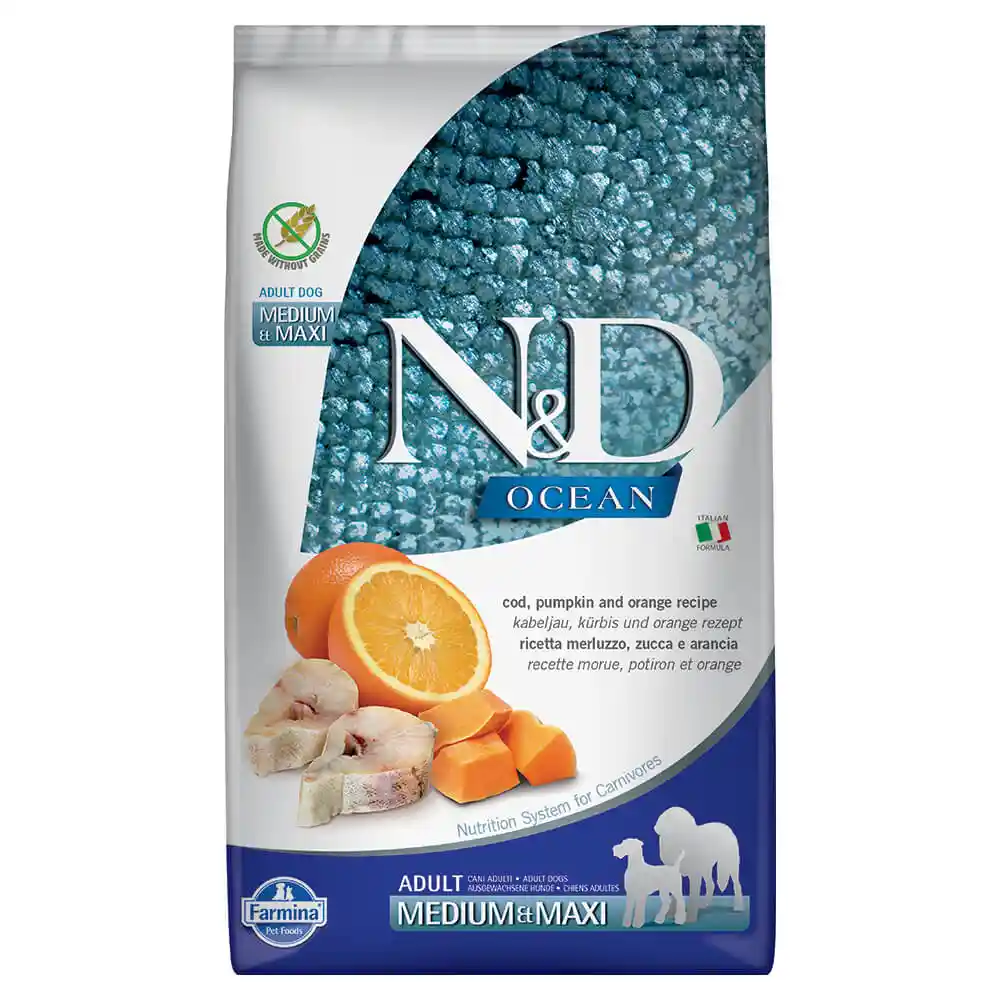 Farmina N&D Ocean Cod & Pumpkin Medium & Maxi Adult Dog Food 5.5LB