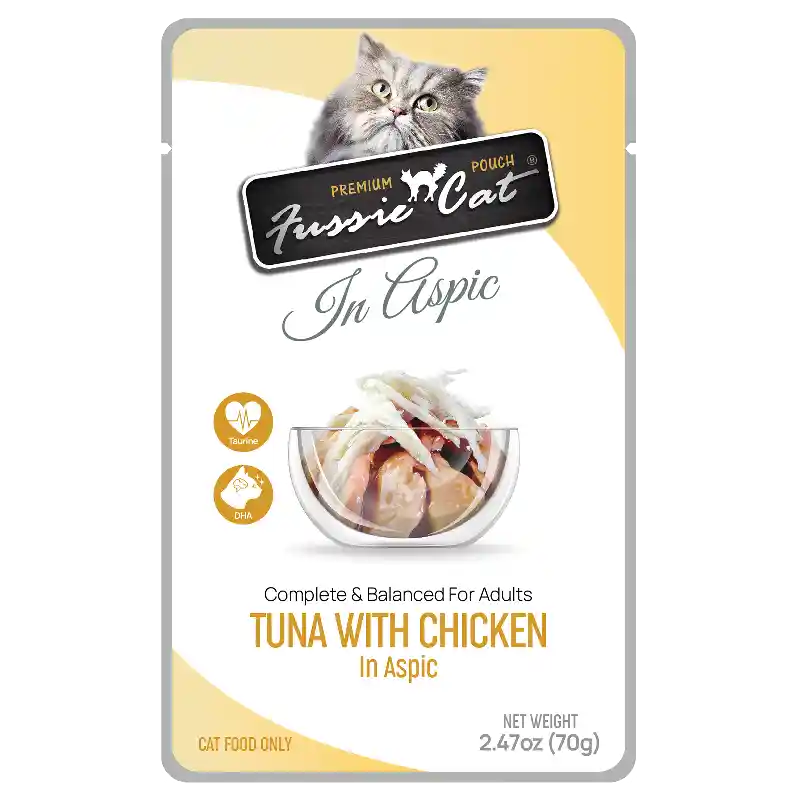 Fussie Cat Premium Pouch Tuna With Chicken in Aspic Case (12-ct)