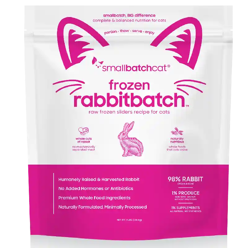 Cat Frozen Raw Rabbit Sliders 3-lb