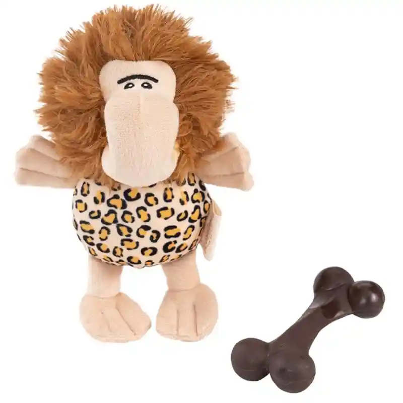 Territory Dog Toy Chew Bone & Plush Caveman 9"