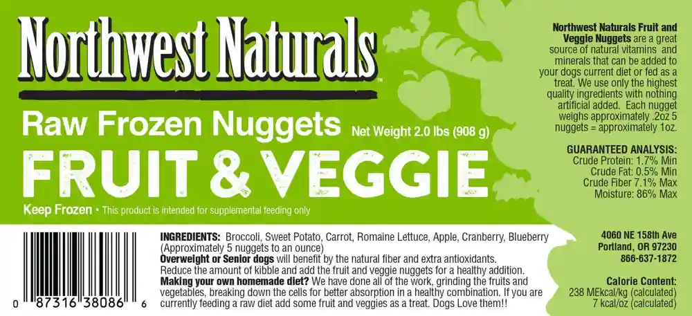 Northwest Nats Frzn Fruit & Veggie Nuggets 2LB