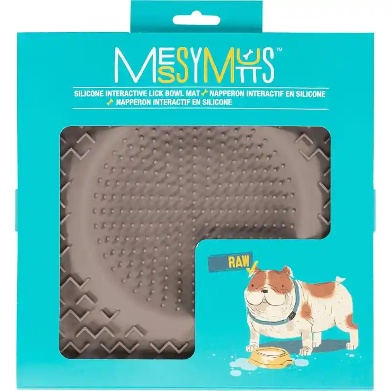 Messy Mutts Therptc Lickn Bowl Gray Medium