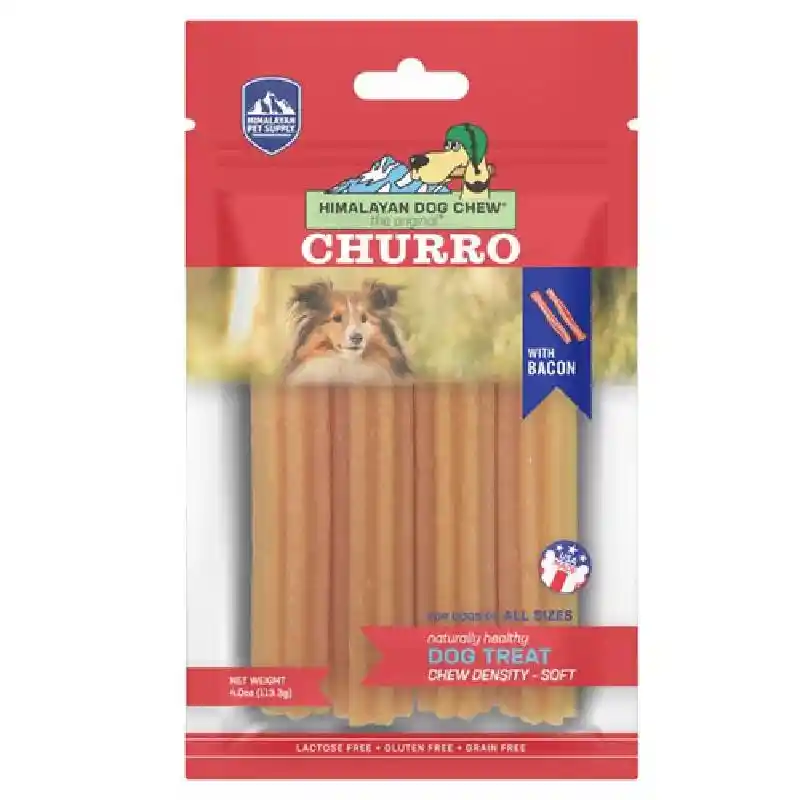 Bacon Churro For Dogs of All Sizes 4-oz (4-pack)