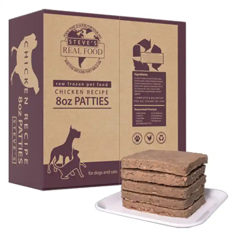 Frozen Raw Chicken Pattis for Cats and Dogs 14LB