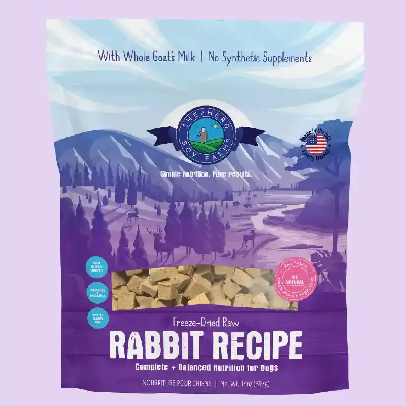 Shepherd Boy Farms Freeze-Dried Raw Rabbit Recipe for Dogs 14oz