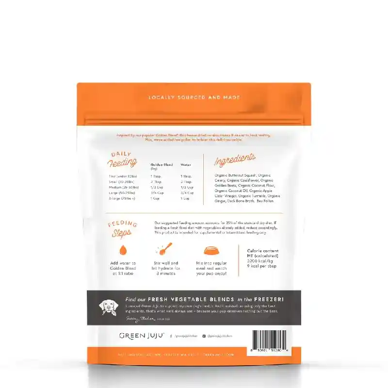 Green Juju Freeze-Dried Golden Blend with Bee Pollen for Dogs and Cats 1.75 Oz