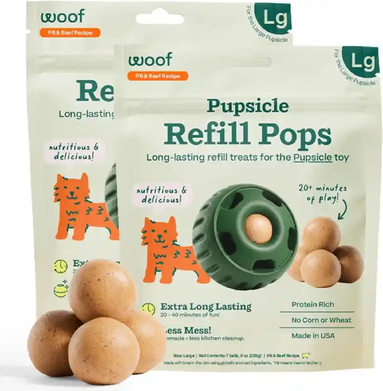 Woof Pops Large Treat Beef Peanut Butter 9oz