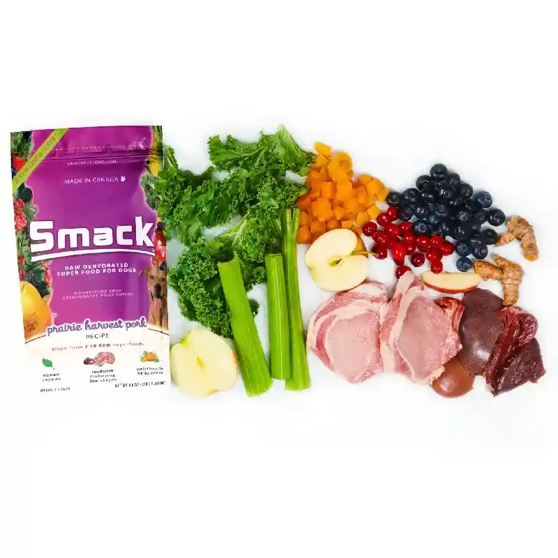 Smack Raw Dehydrated Prairie Harvest Pork Super Food for Dogs 8.8-oz