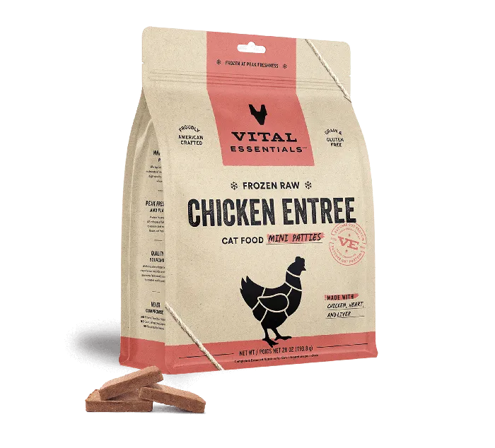 Frozen Raw Chicken Mini Patties Cat Food