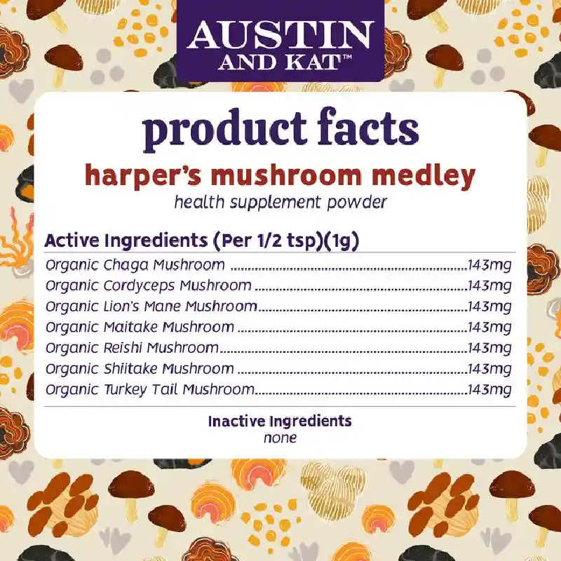 Harper's Mushroom Medley Health Supplement Powder for Dogs and Cats