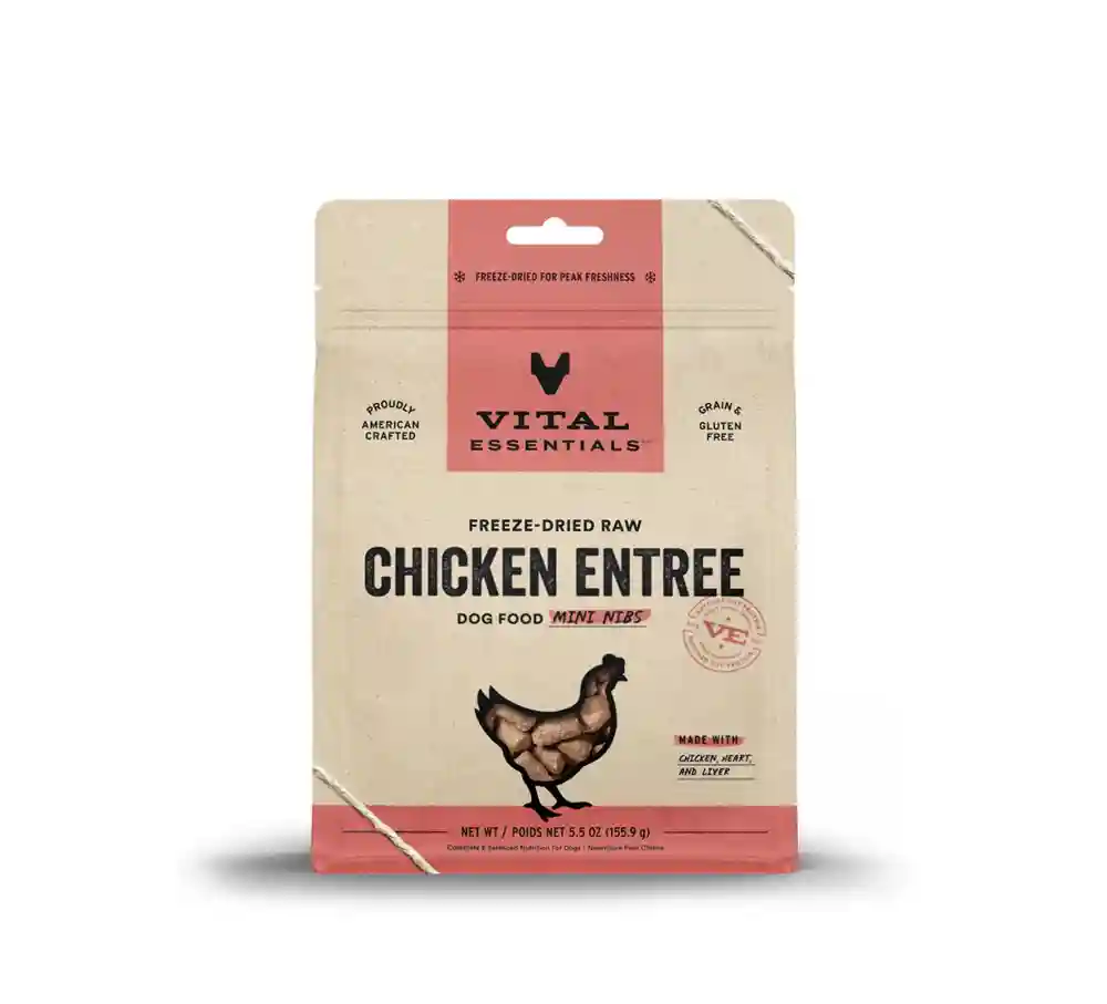 Freeze-dried Raw Chicken Entree Dog Food Mini Nibs - 5.5oz