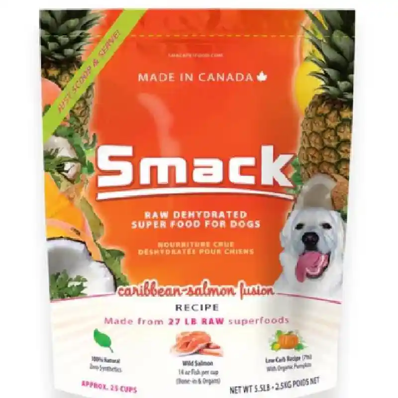 Smack Raw Dehydrated Caribbean-Salmon Fusion Super Food for Dogs 5.5lb