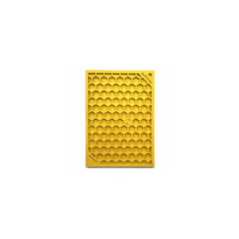 Honeycomb Design Emat Enrichment Licking Mat - Yellow - Small