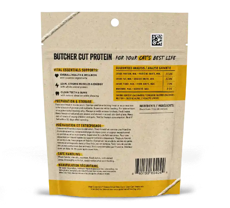 Vital Essentials Cat Duck Liver Treat 0.9oz