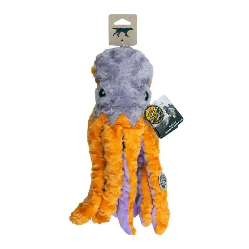 Tall Tails Octopus Rope Squeaker Crinkle Toy 14"