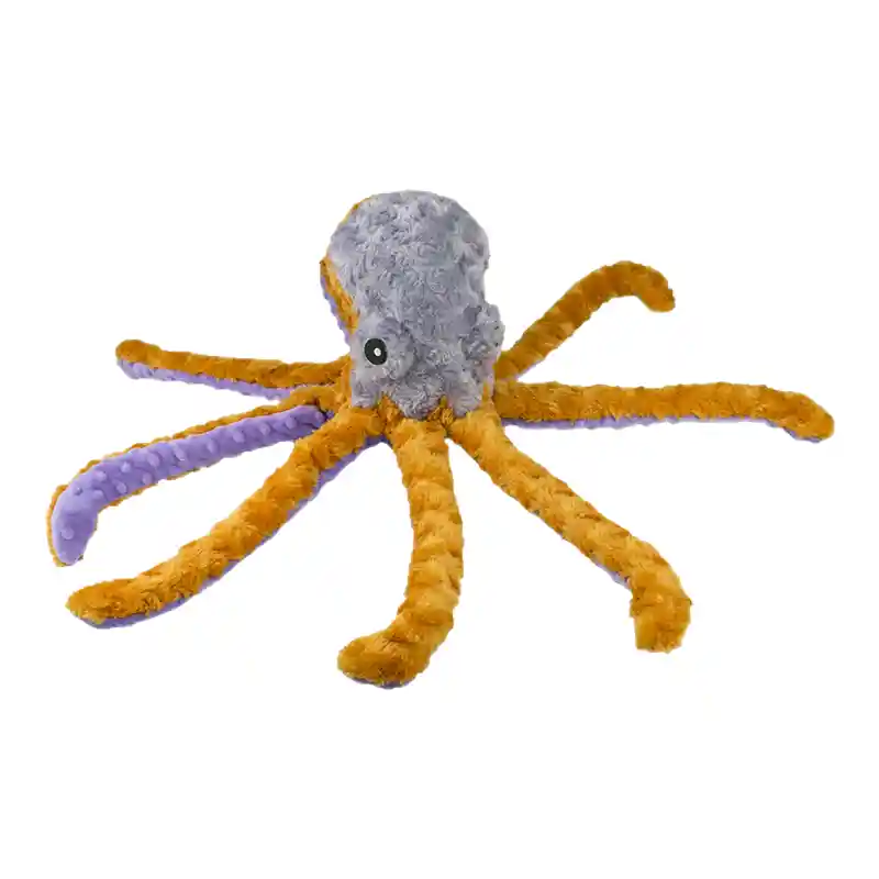 Tall Tails Octopus Rope Squeaker Crinkle Toy 14"