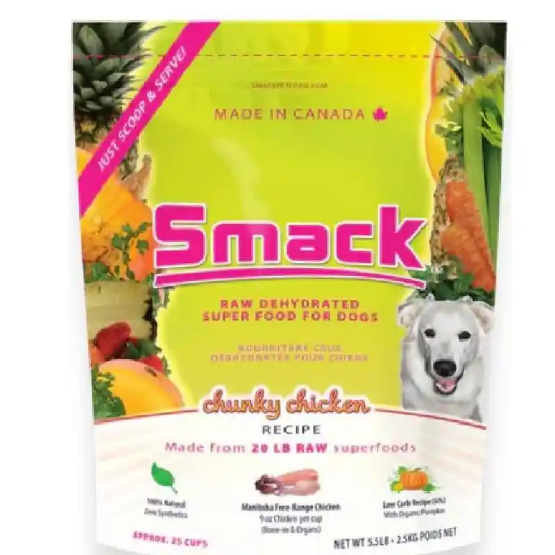 Smack Raw Dehydrated Chunky Chicken Super Food for Dogs 5.5lb