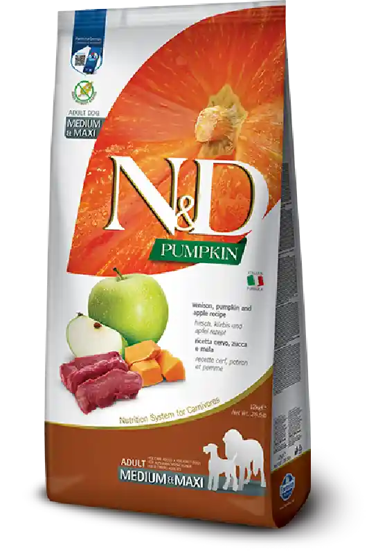 Farmina N&D Pumpkin Venison & Apple Medium & Maxi Adult Dog Food 26.5LB