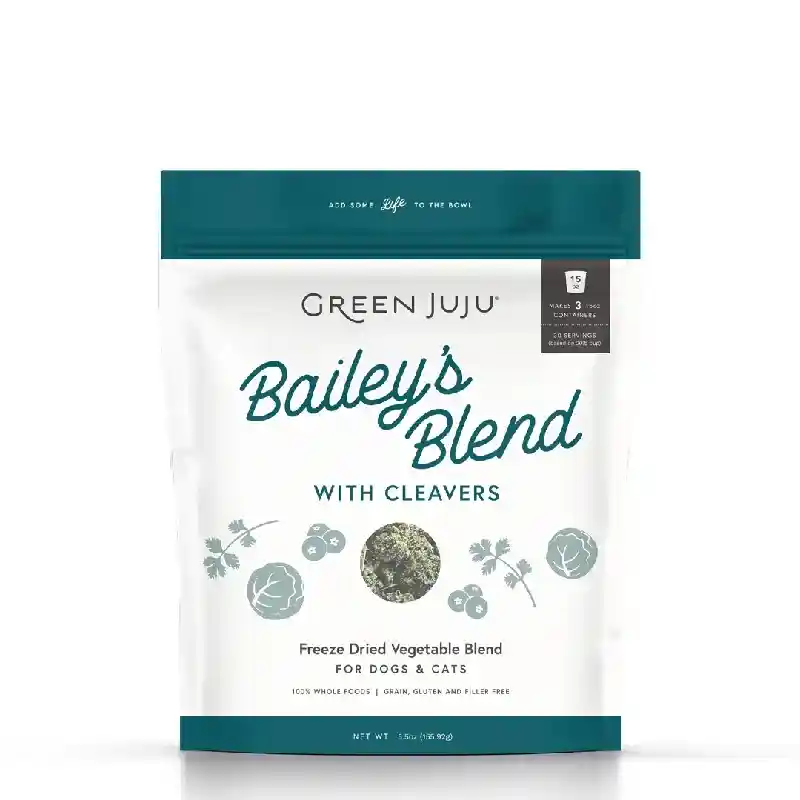 Green Juju Freeze-Dried Bailey's Blend with Cleavers for Dogs and Cats 1.75 Oz