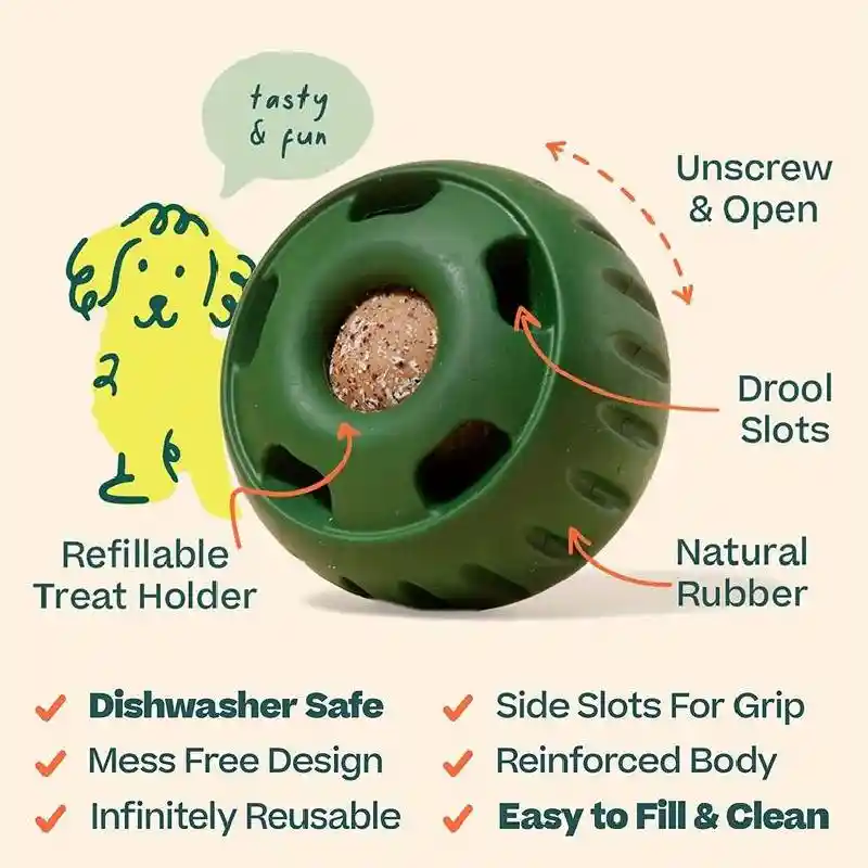 Woof Pupsicle Toy Rubber Green Sm