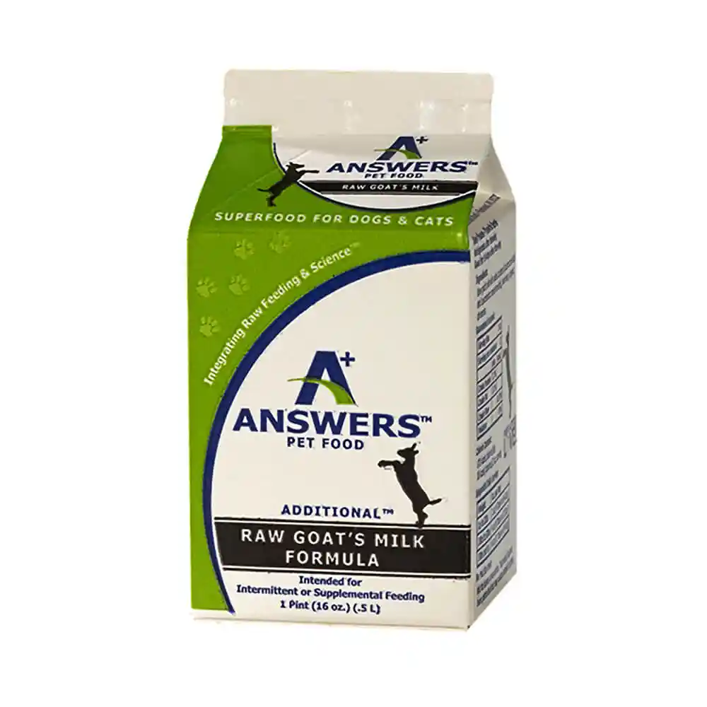 Answers Frozen Power Pours Fermented Raw Goat Milk for Dogs and Cats 16-oz